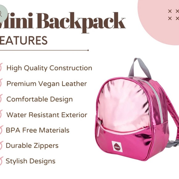 Milkdot Girls Mini Backpack. Pink - Picture 8 of 11